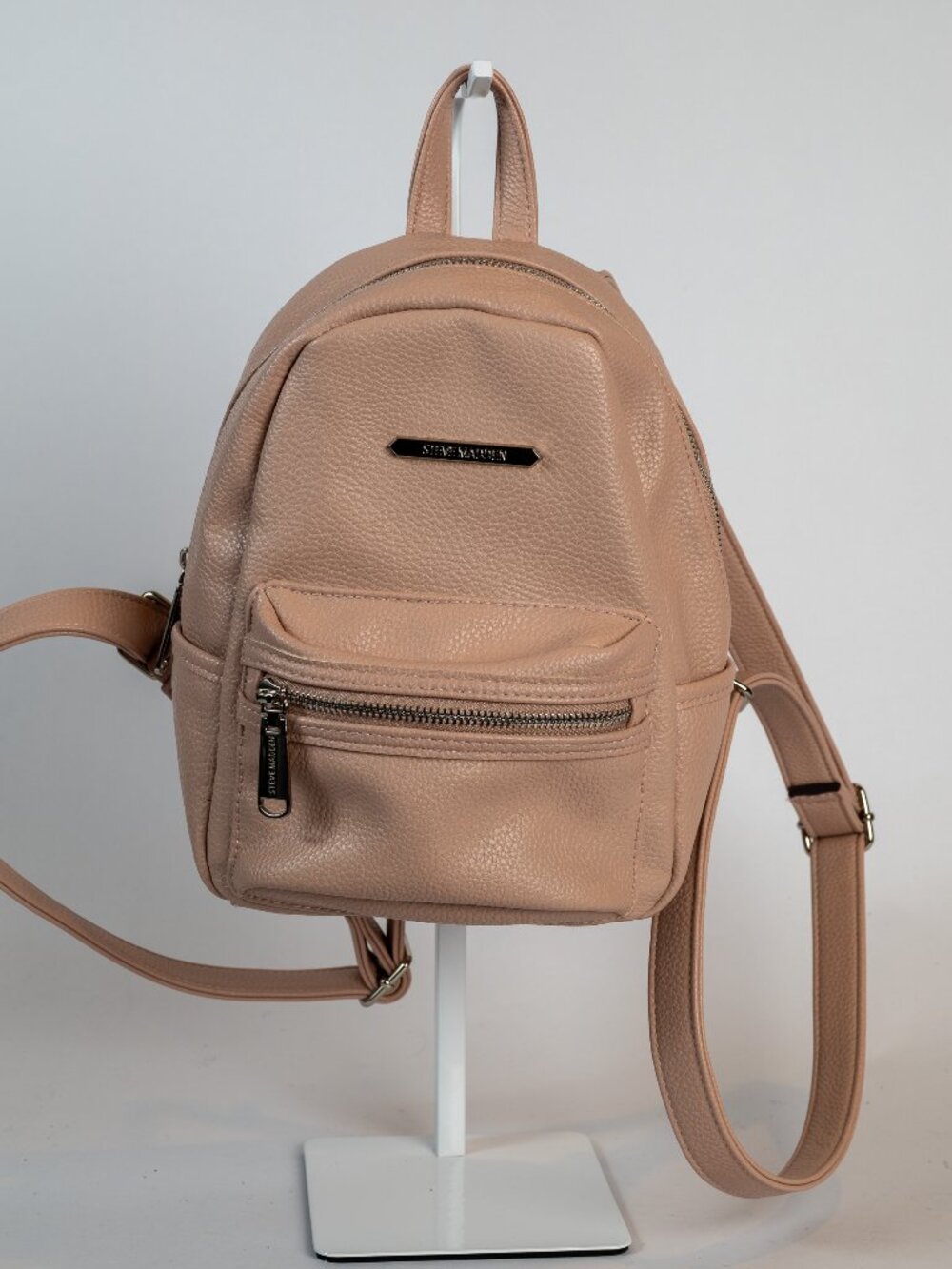 Steve Madden Blush Pink Mini Backpack Pebbled Faux Leather Adjustable Straps